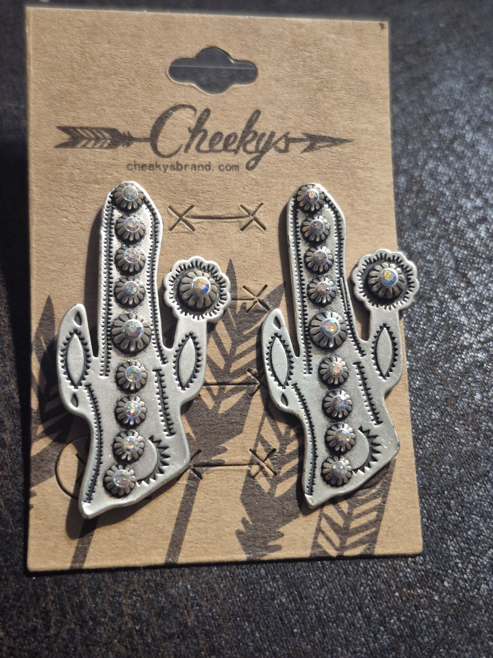 Silver Cactus Stud Earrings